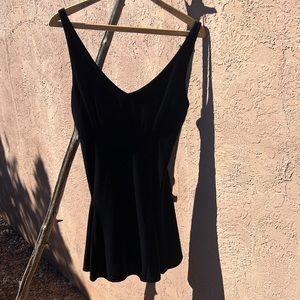 Vintage 90s Victorias Secret Black Velvet Slip Dress Made in USA Small